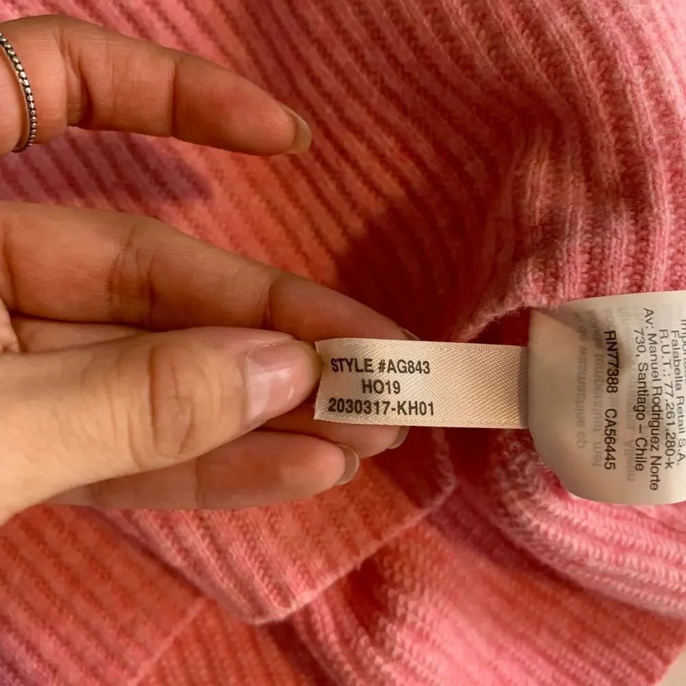 J Crew Sweater Womens L Large Bubble Gum Ribbed Crewneck Wool Blend Pullover
